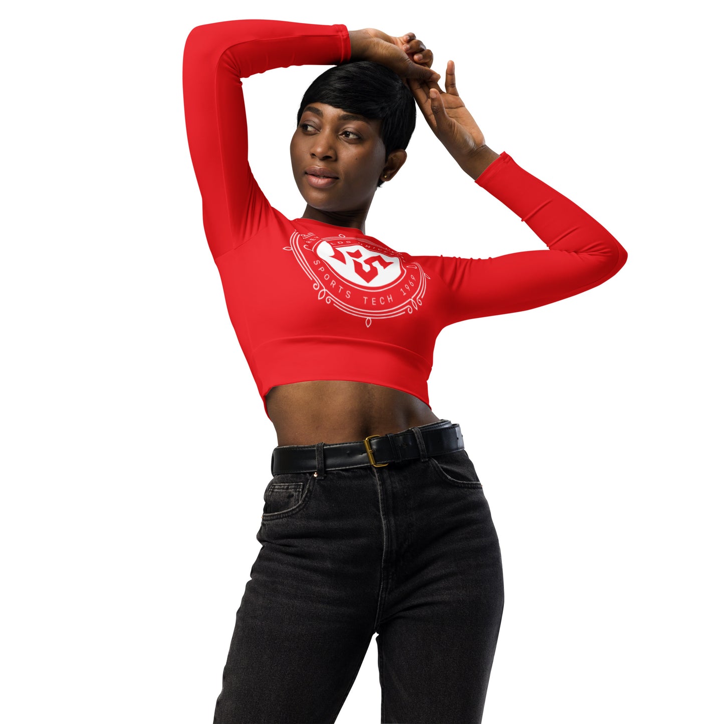 M.U.S.T. Fit Red long-sleeve crop top