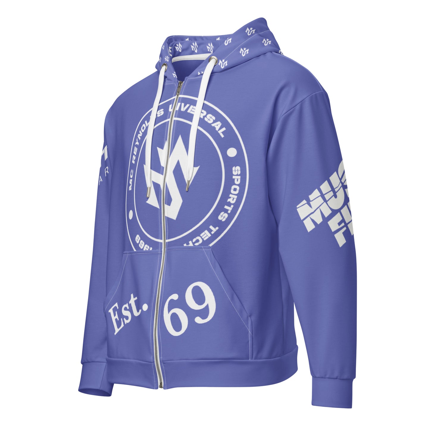 M.U.S.T. Fit -26 Degrees Slate Blue' Unisex zip hoodie