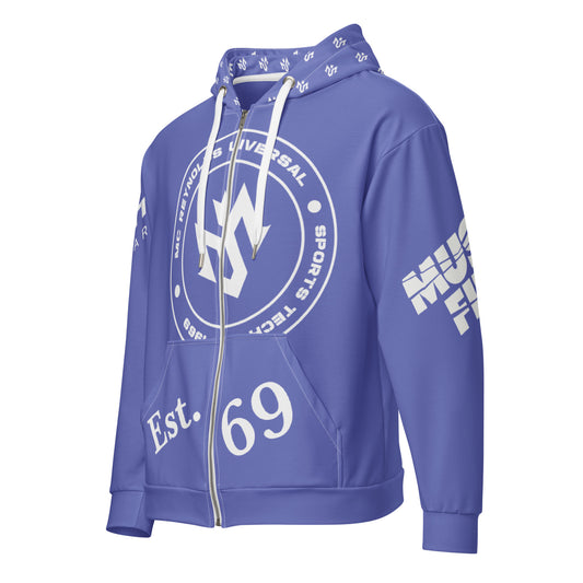 M.U.S.T. Fit -26 Degrees Slate Blue' Unisex zip hoodie