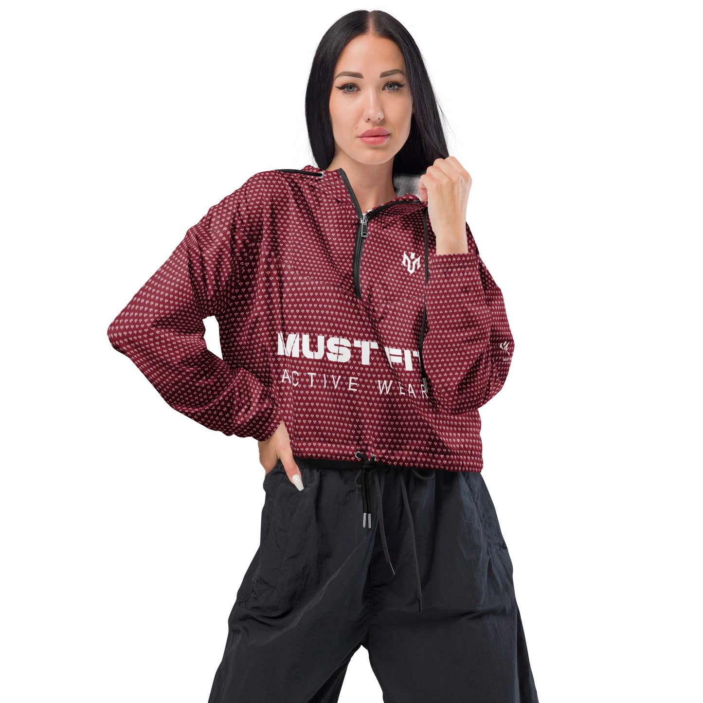 M.U.S.T. Fit Women’s Burgundy Limited Edition Cropped Windbreaker