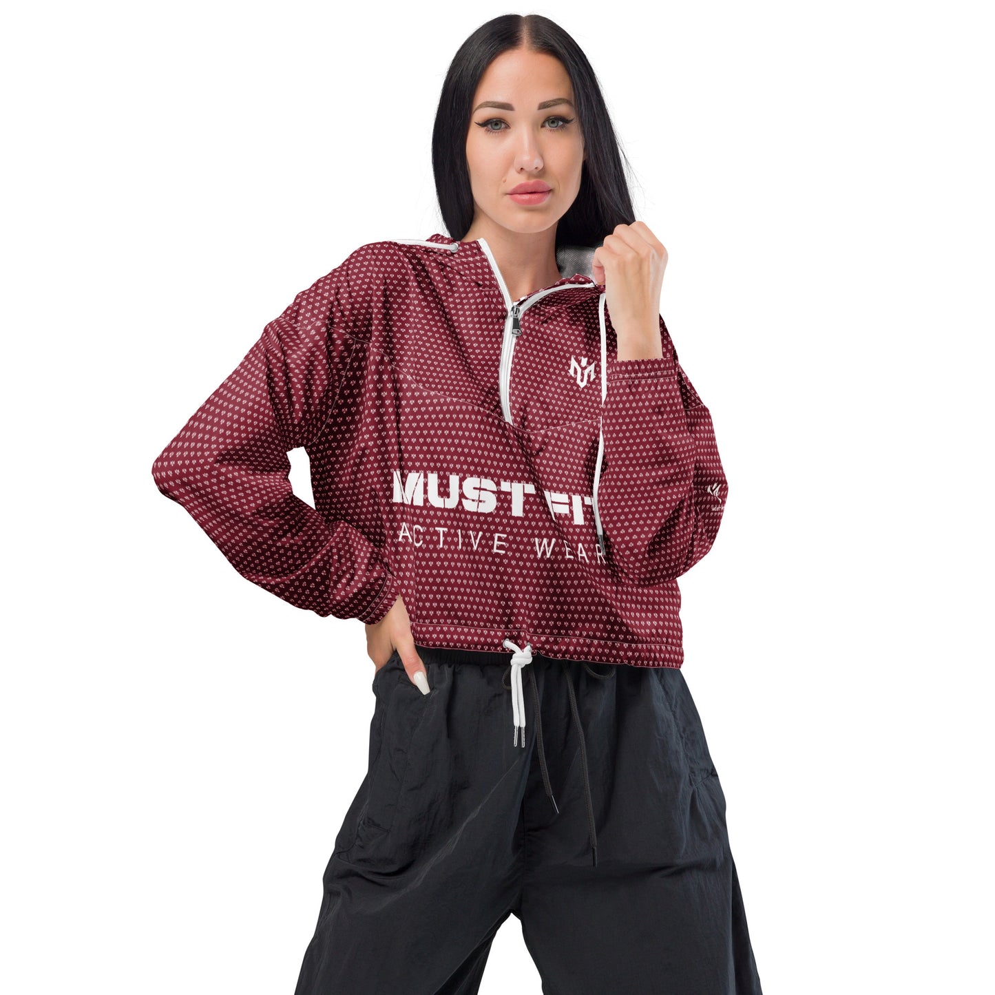 M.U.S.T. Fit Women’s Burgundy Limited Edition Cropped Windbreaker